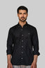 Midnight Linen-Blend Shirt