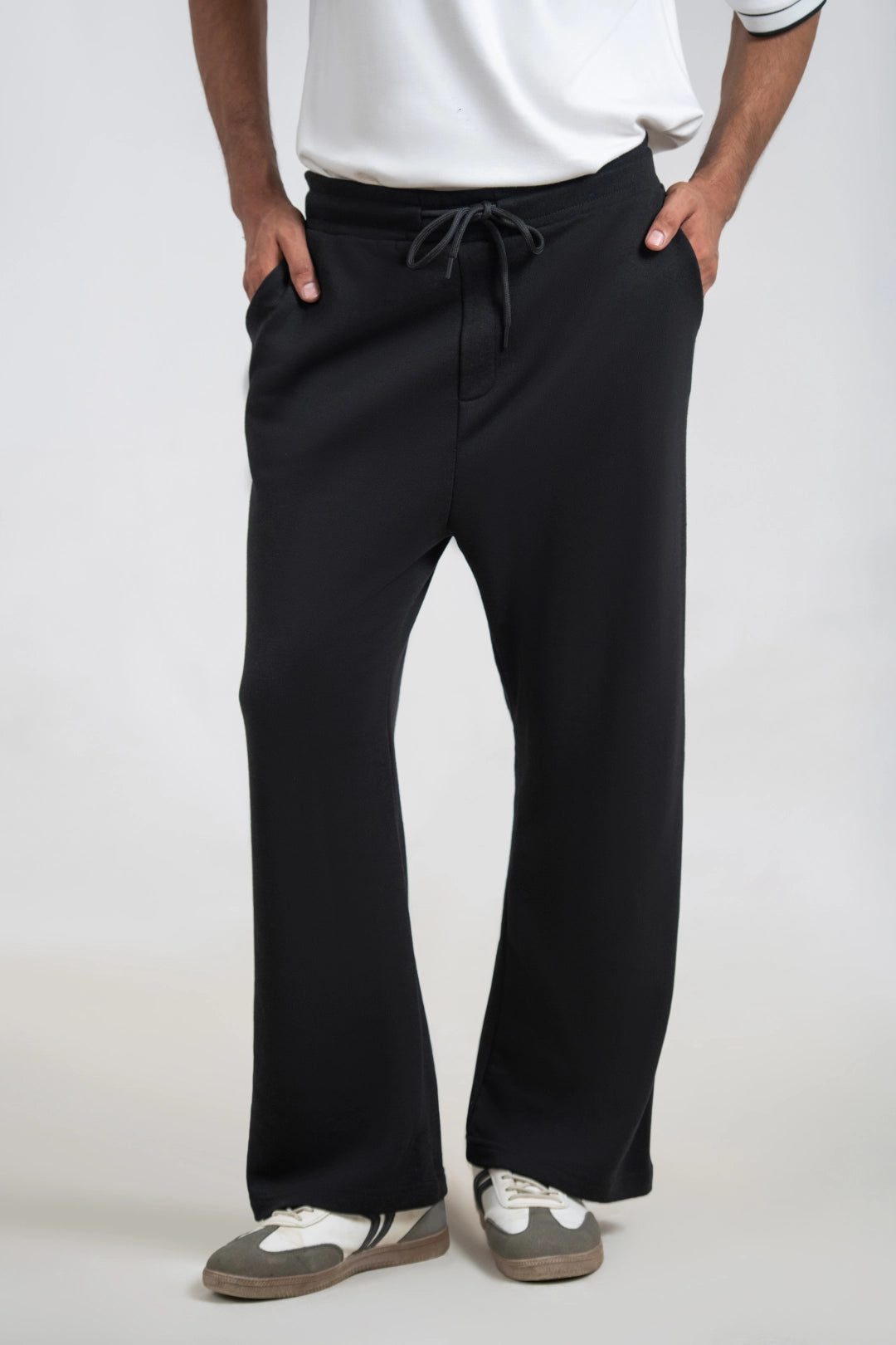 Black Tarr 3-Thread French Terry Trousers Main image