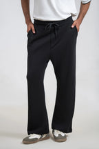 Black Tarr 3-Thread French Terry Trousers