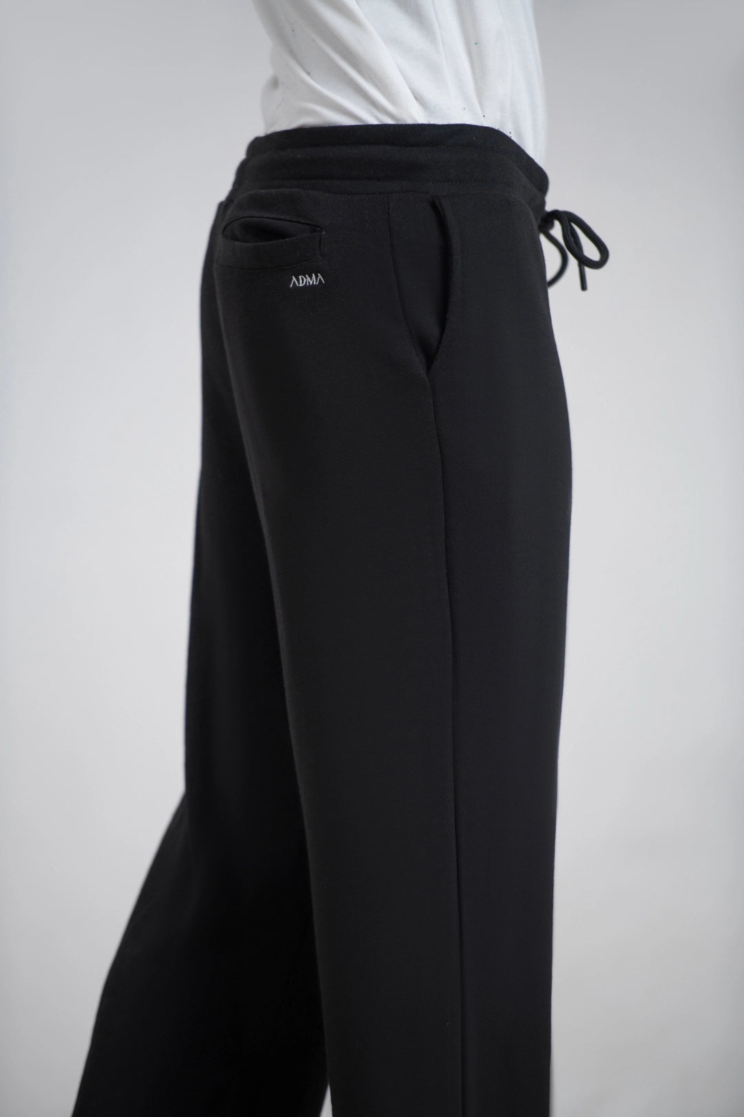 Black Tarr 3-Thread French Terry Trousers