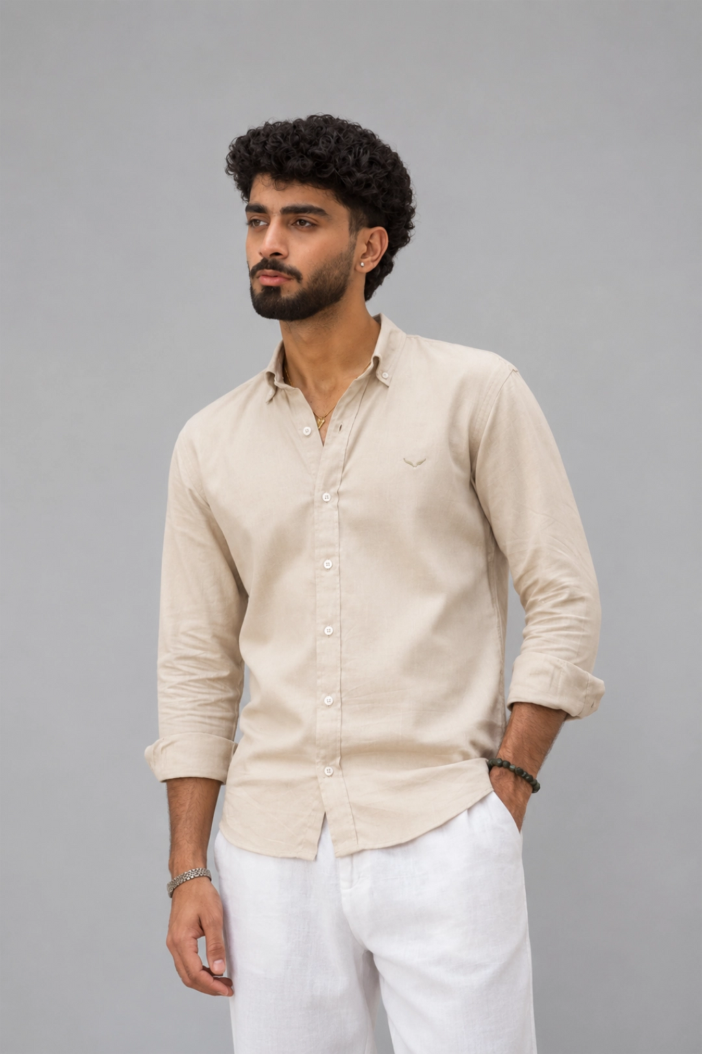 Crema Linen-Blend Shirt
