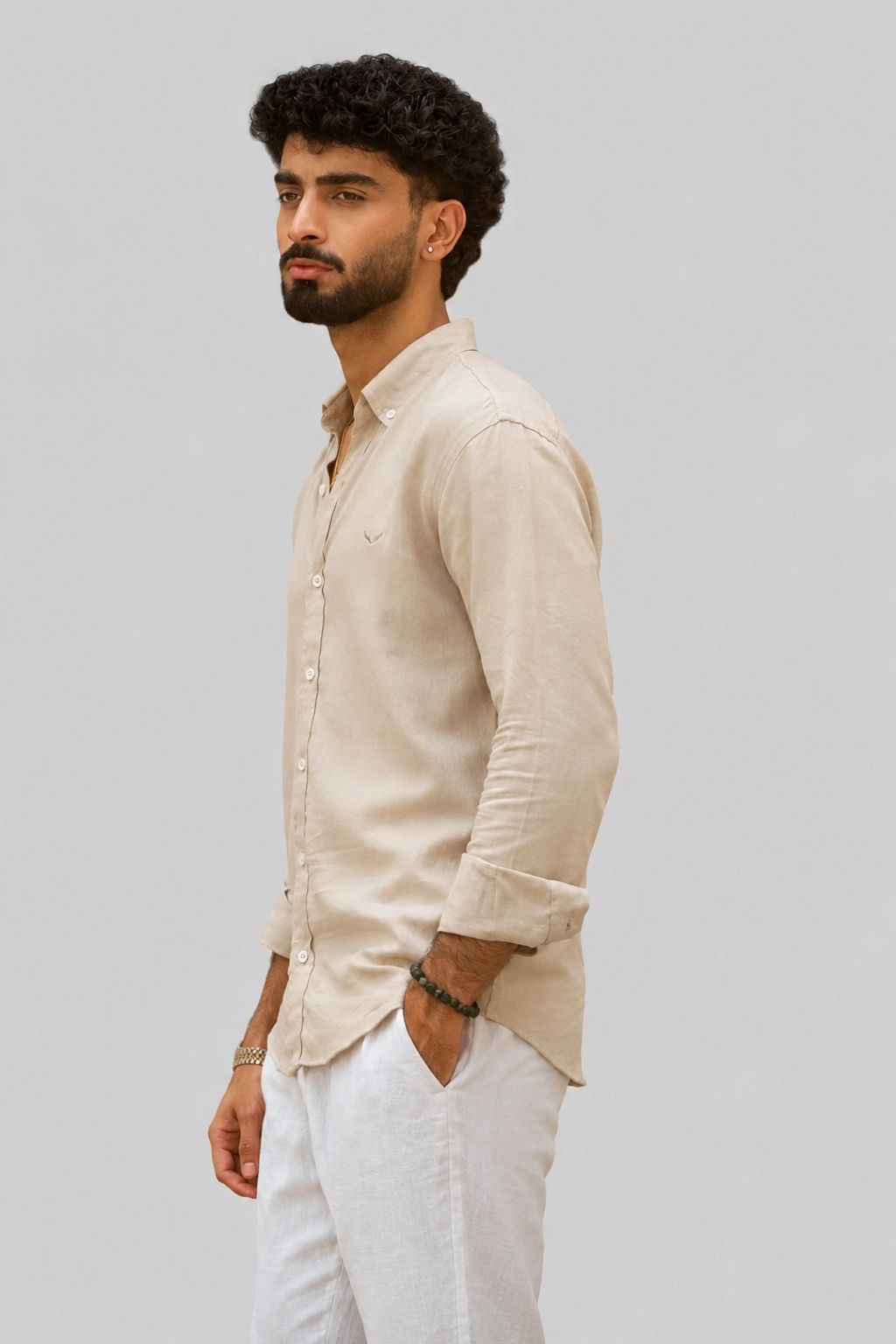 Crema Linen-Blend Shirt