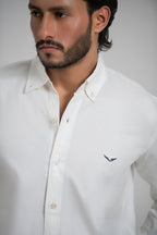 Salty White Oxford-Blend Shirt