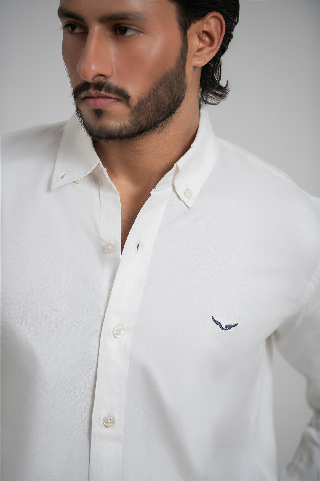 Salty White Oxford-Blend Shirt