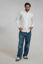 Salty White Oxford-Blend Shirt