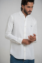 Salty White Oxford-Blend Shirt