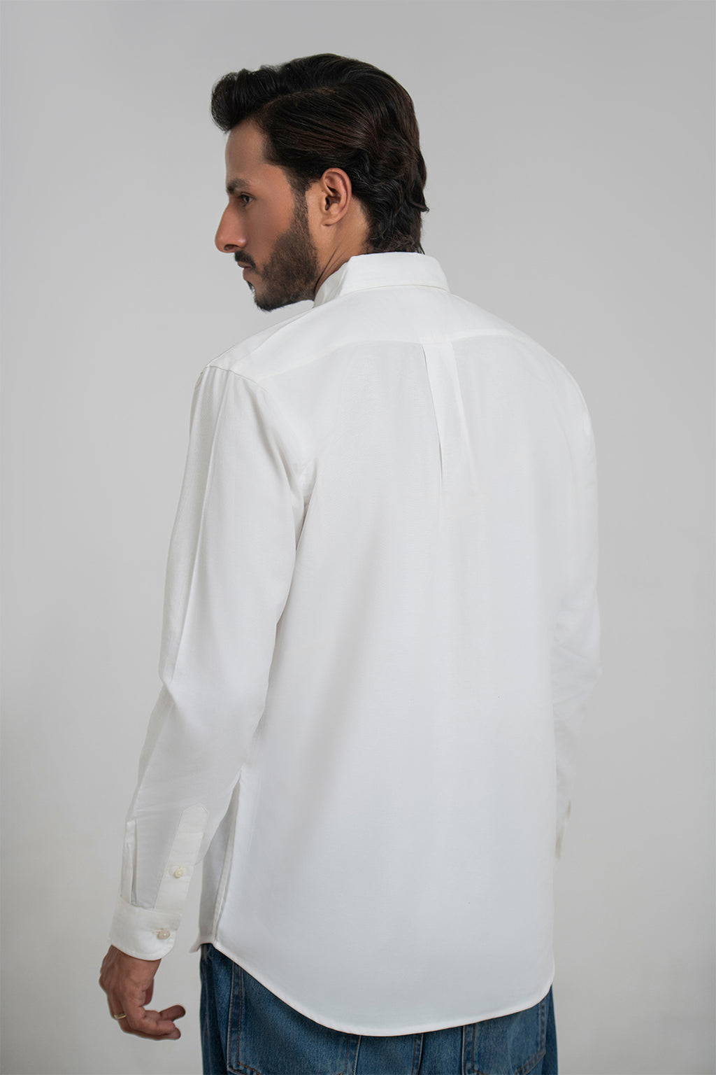 Salty White Oxford-Blend Shirt