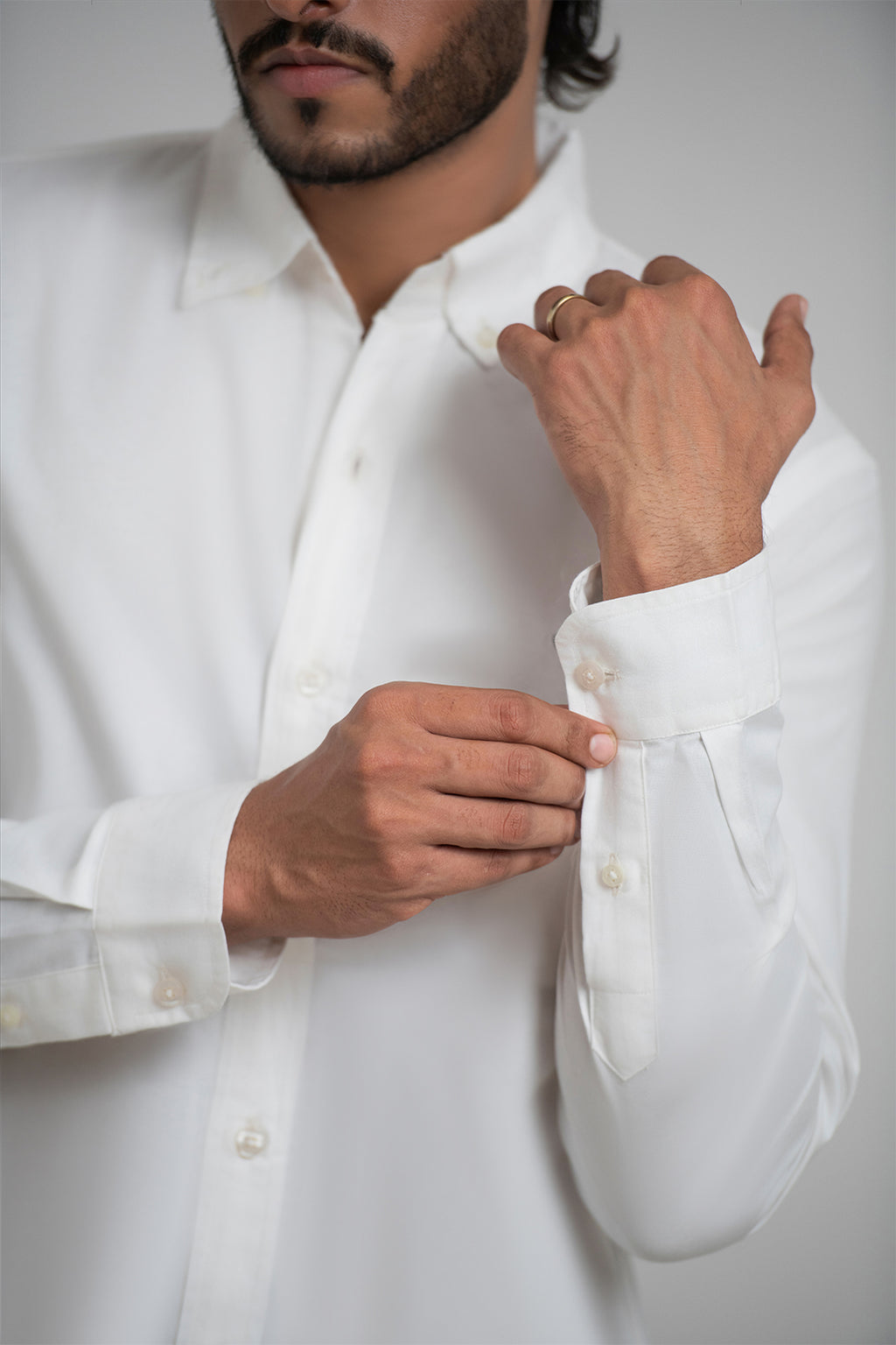 Salty White Oxford-Blend Shirt