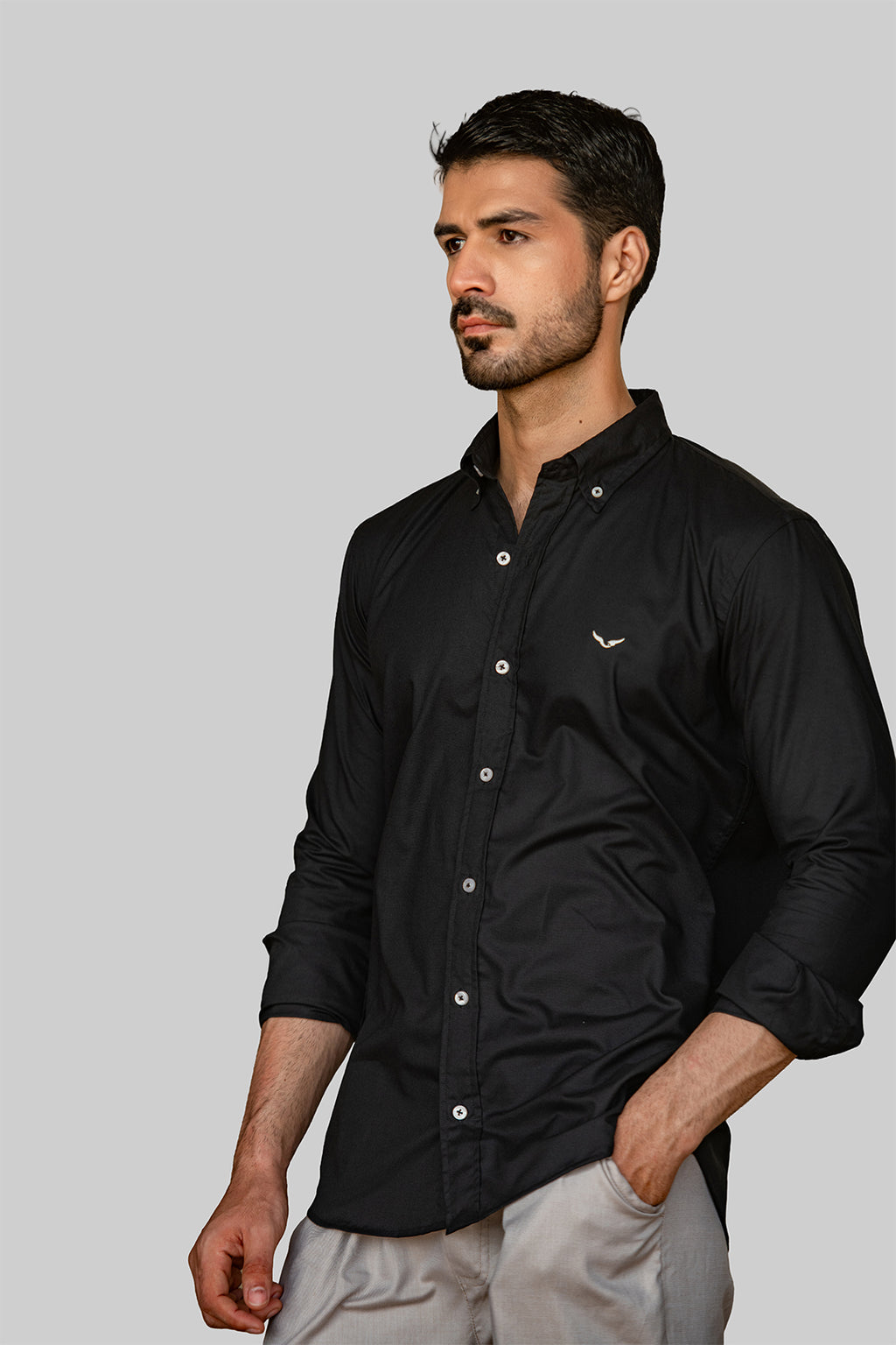 Midnight Linen-Blend Shirt