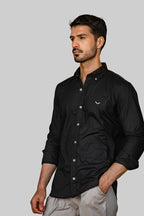 Midnight Linen-Blend Shirt