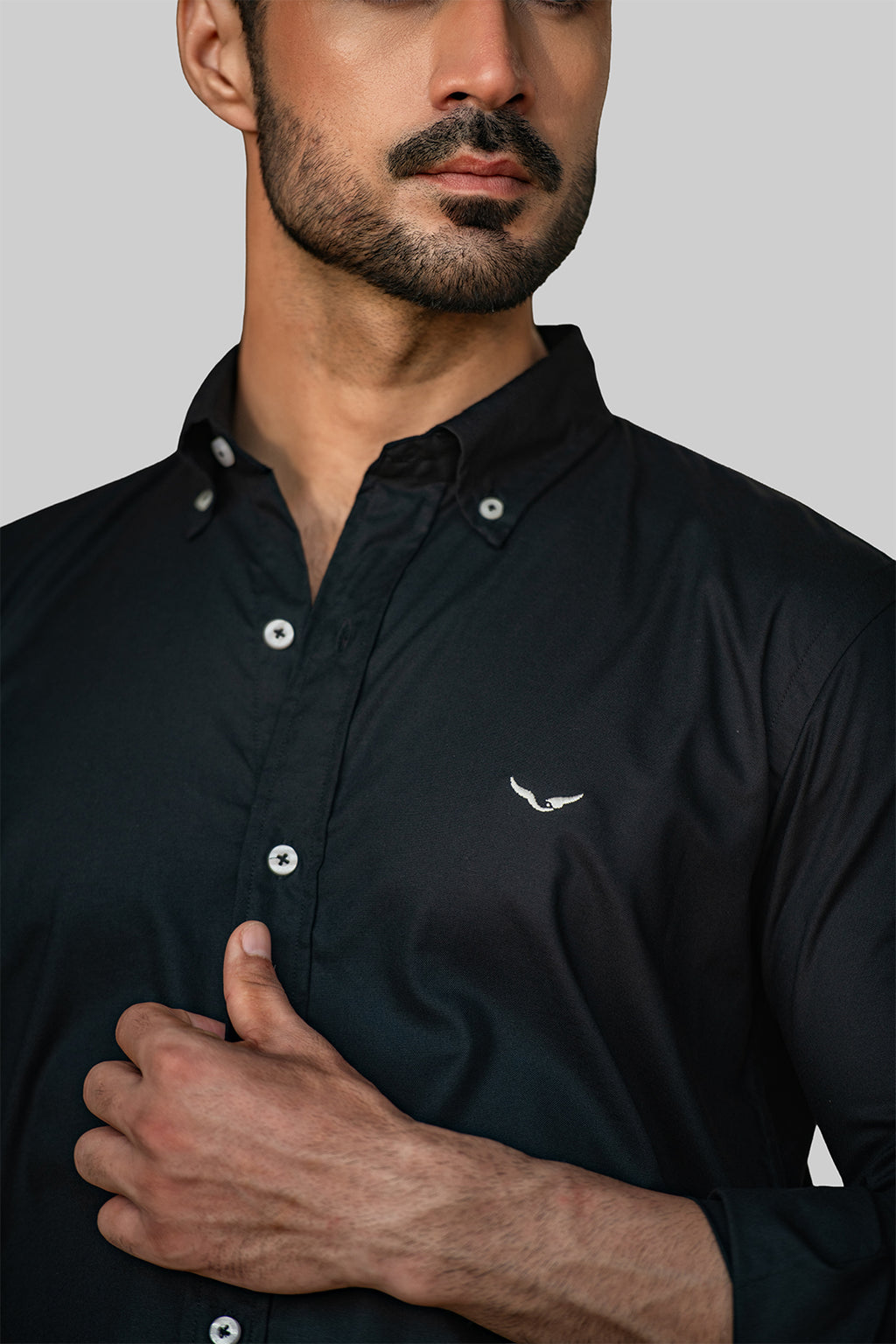 Midnight Linen-Blend Shirt