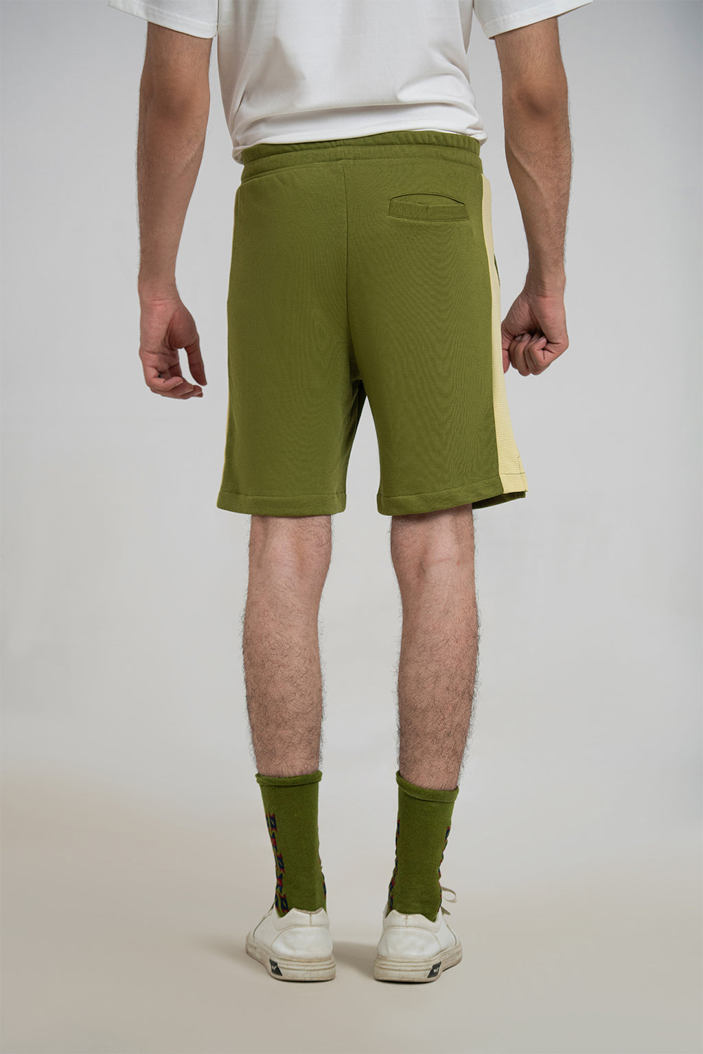Rib Olive 3-Thread French Terry Shorts
