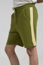 Rib Olive 3-Thread French Terry Shorts