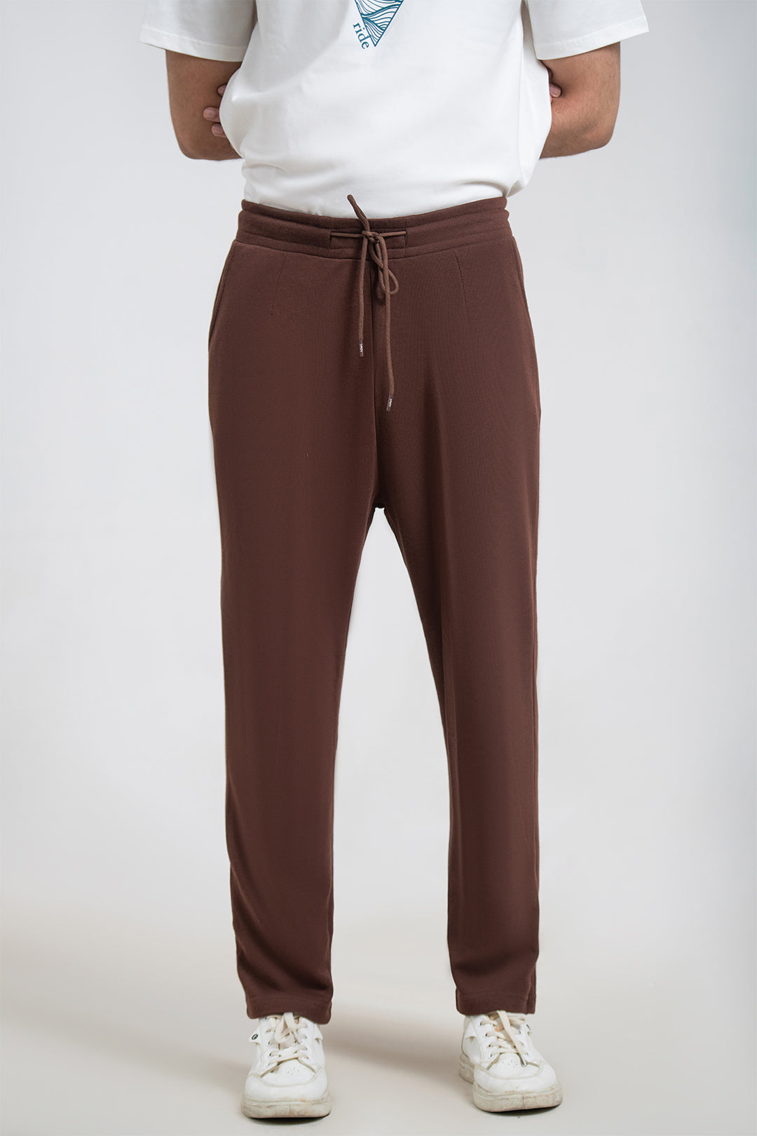 Dark Choco 3-Thread French Terry Trousers Main image