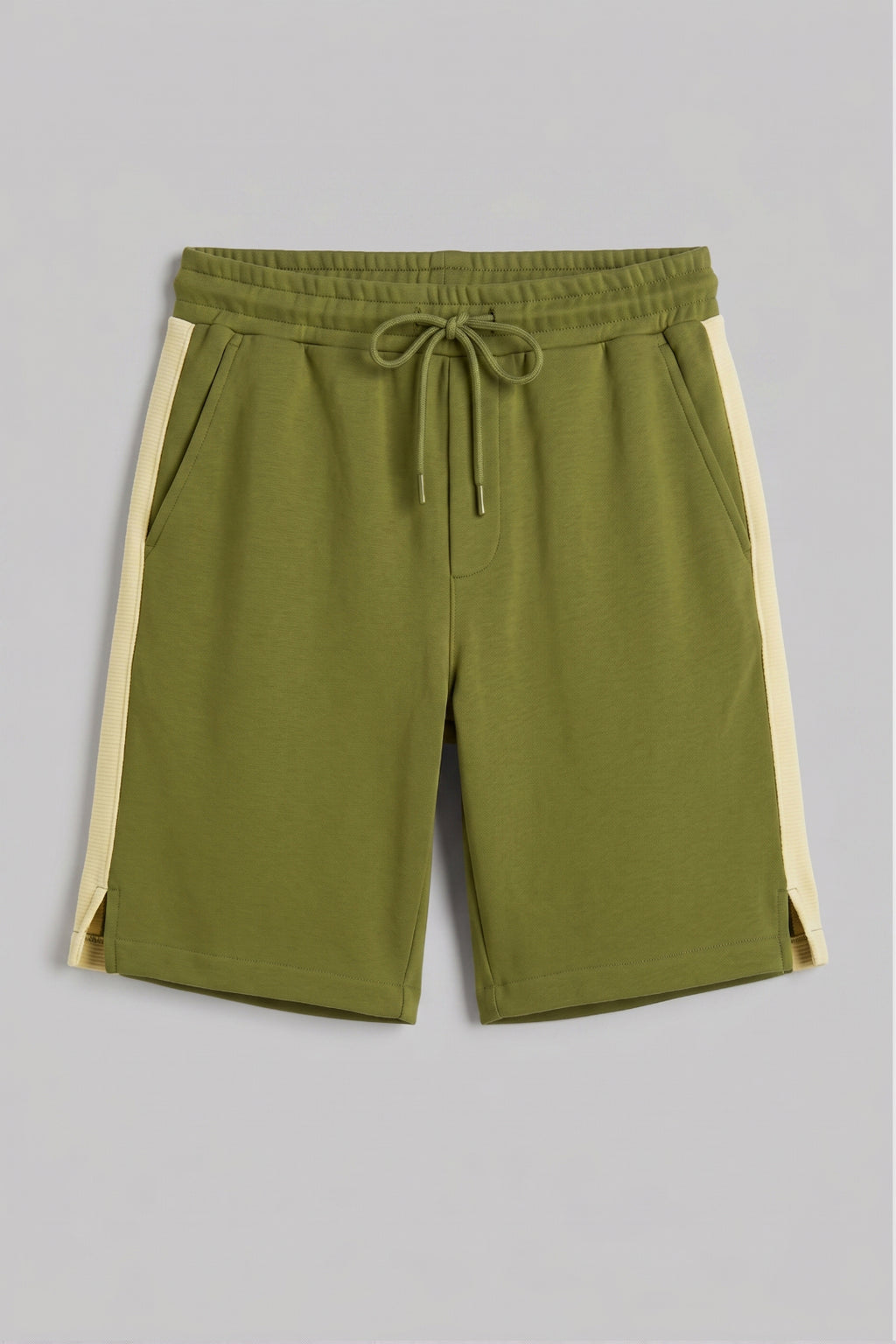 Rib Olive 3-Thread French Terry Shorts