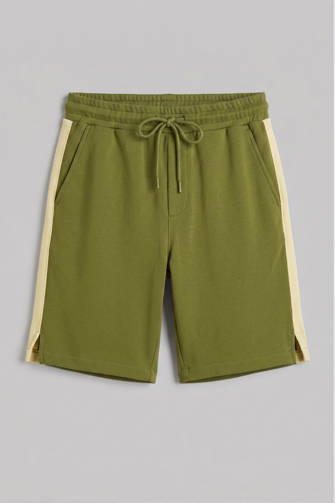 Rib Olive 3-Thread French Terry Shorts