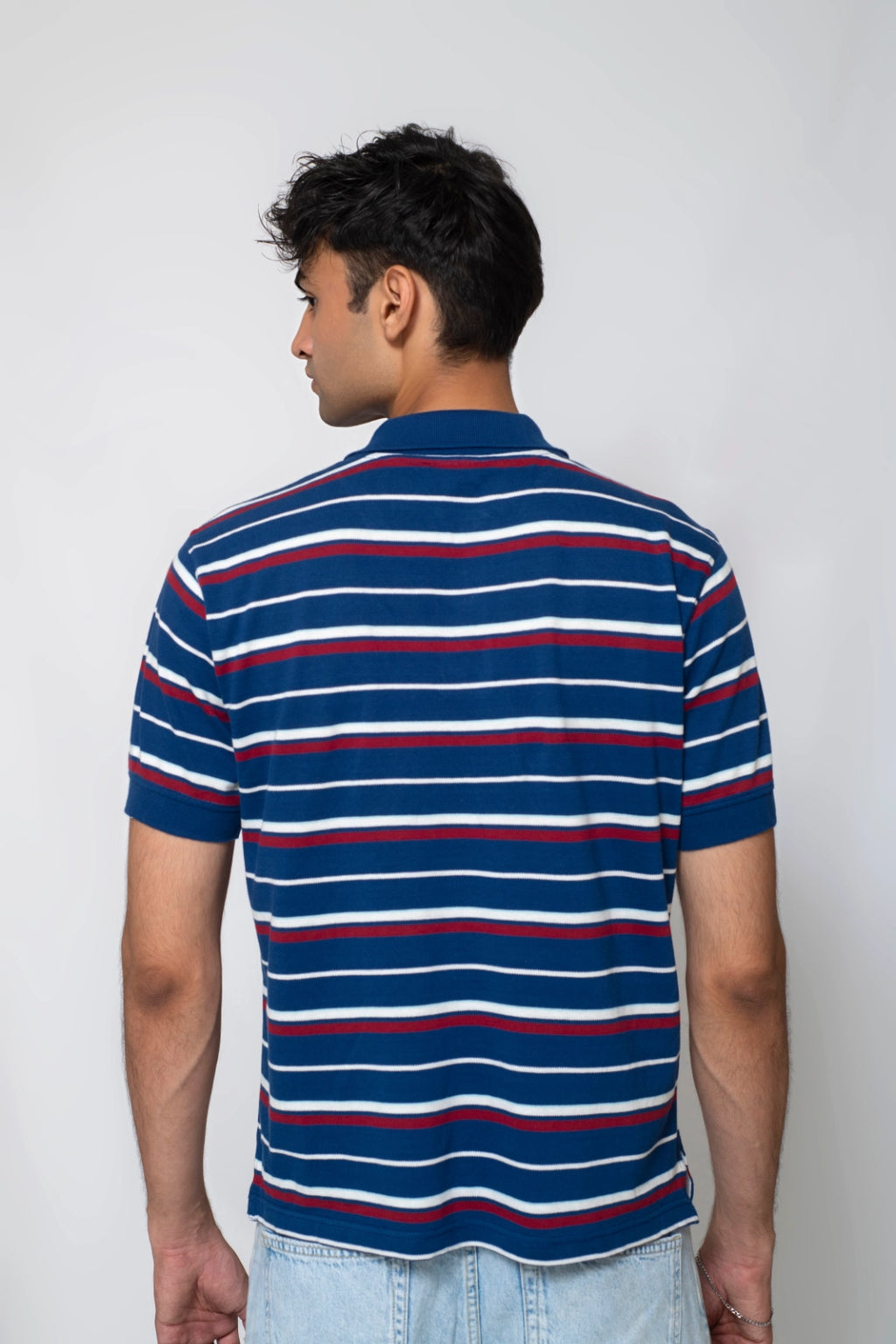 Red Lines Yarn-Dyed Pique Polo