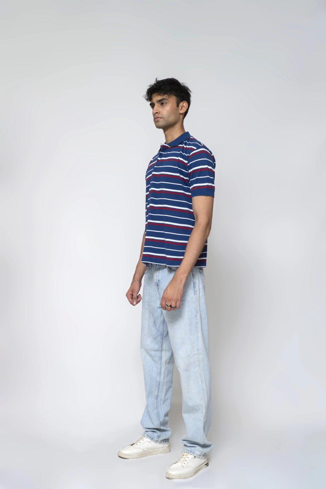Red Lines Yarn-Dyed Pique Polo