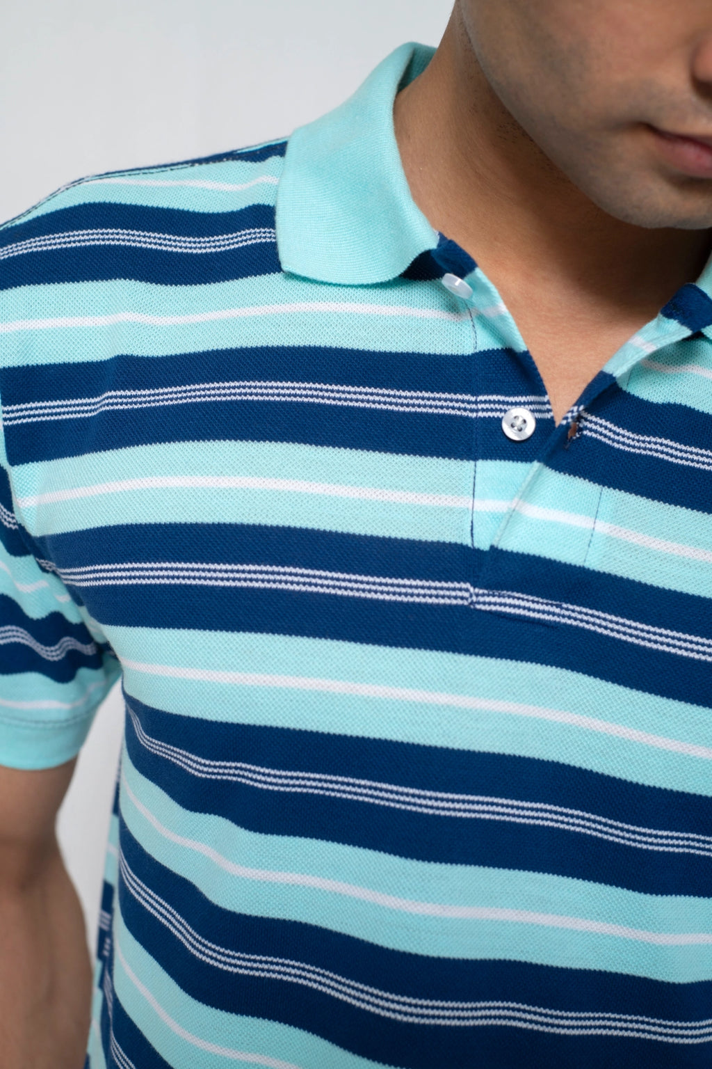 Blue Dots Yarn-Dyed Pique Polo
