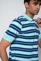 Blue Dots Yarn-Dyed Pique Polo